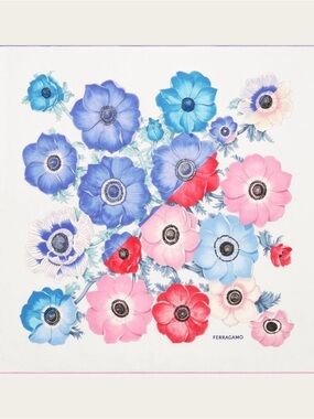 Ferragamo Anemone Floral Silk Scarf